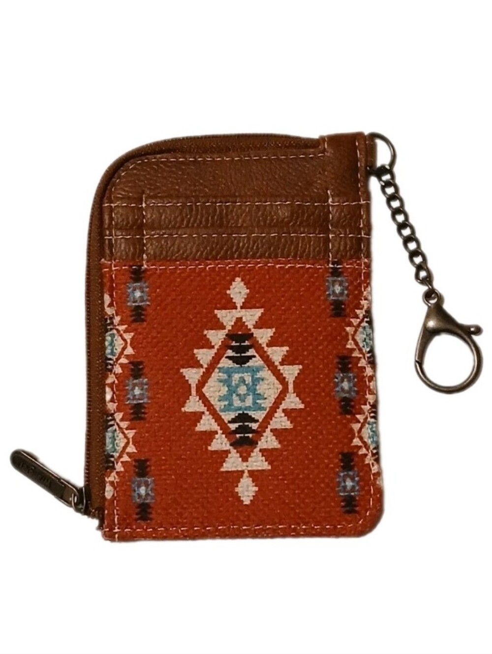 Wrangler Aztec Print Mini Zip Wallet ID Credit Card Case